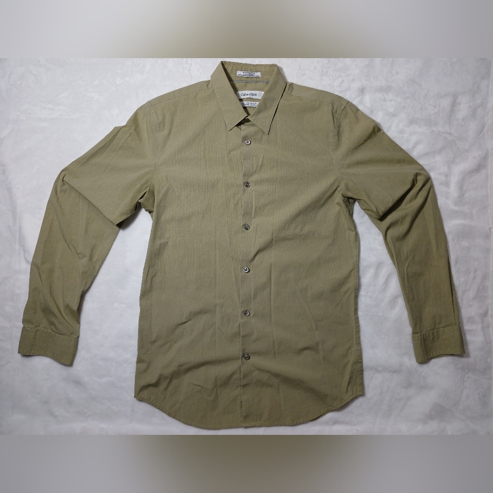 Calvin Klein Collection Men's Olive Shirt Jacket, Size S/P